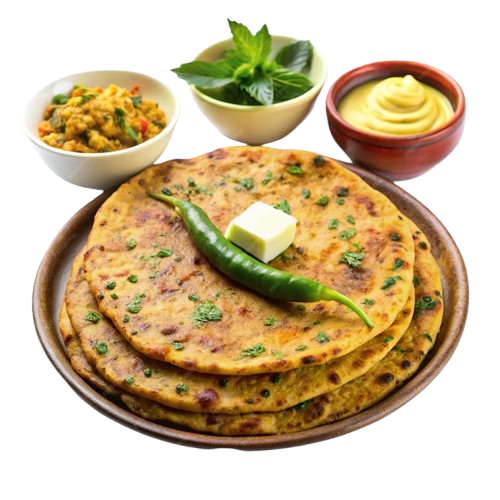 Aloo Paratha with Pickle & Yogurt